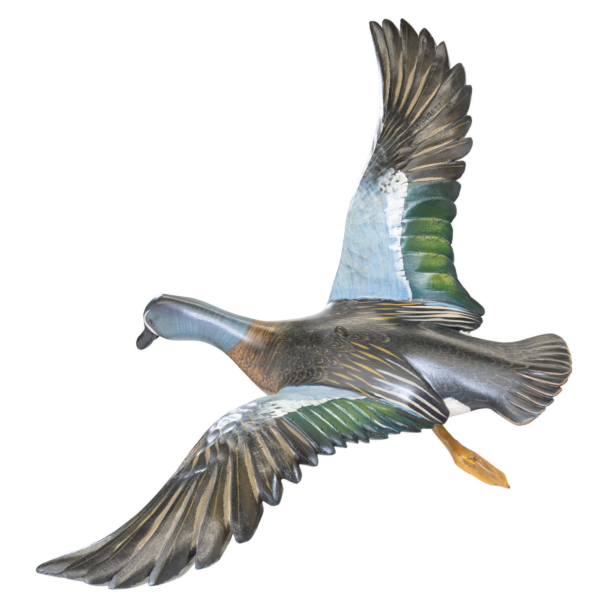 Flying Bluewing Teal by Borrett