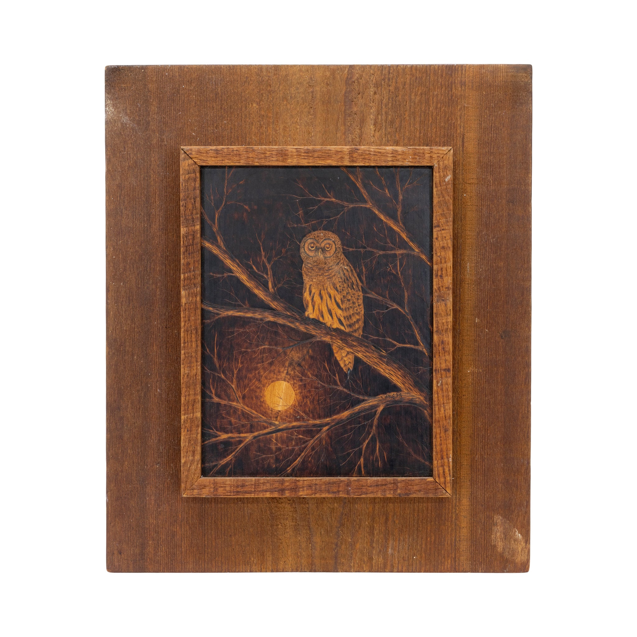 "Barred Owl" Pyrography Plaque by Bert Peters, Fine Art, Other, Other