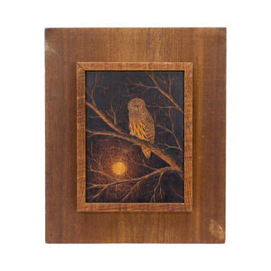 "Barred Owl" Pyrography Plaque by Bert Peters, Fine Art, Other, Other