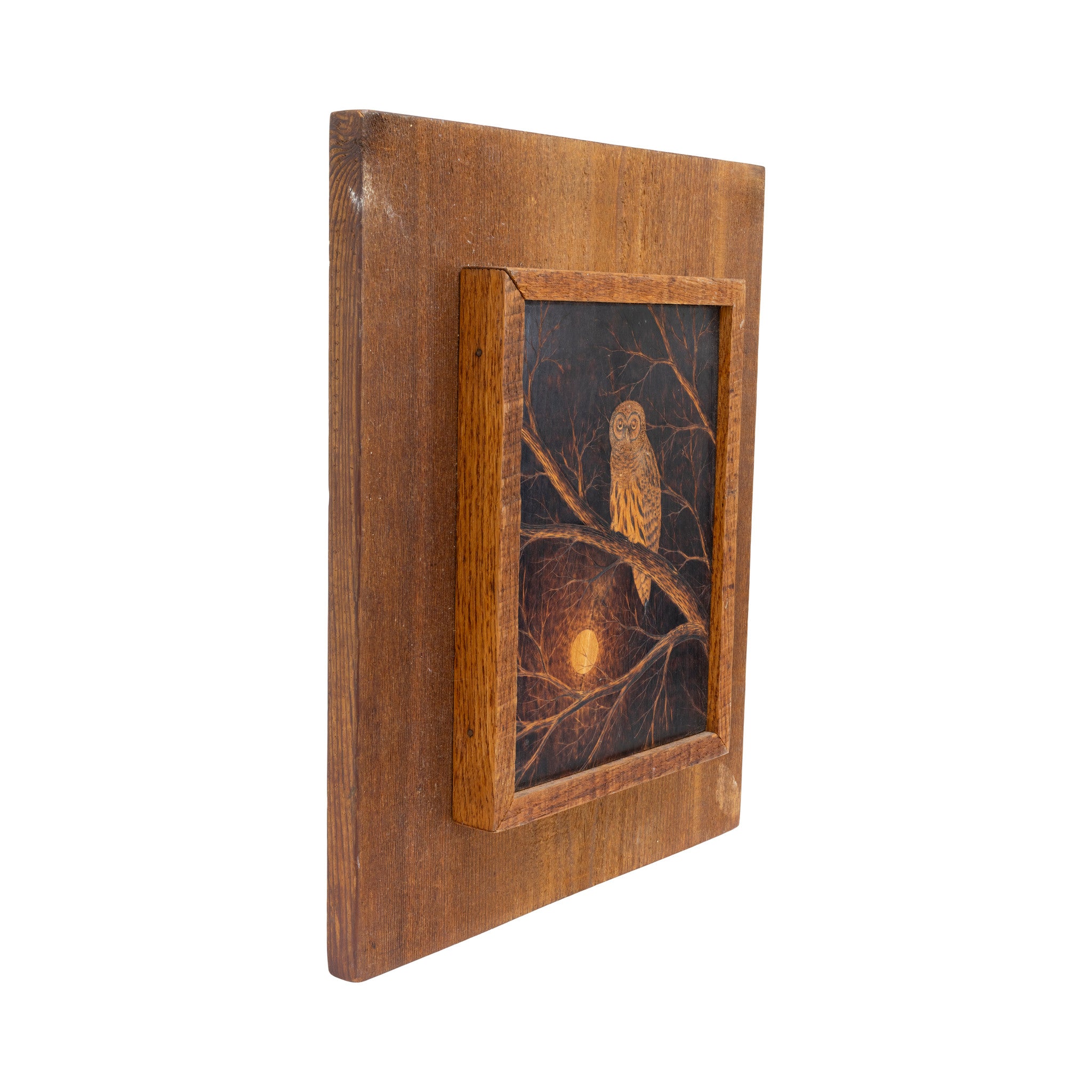 "Barred Owl" Pyrography Plaque by Bert Peters