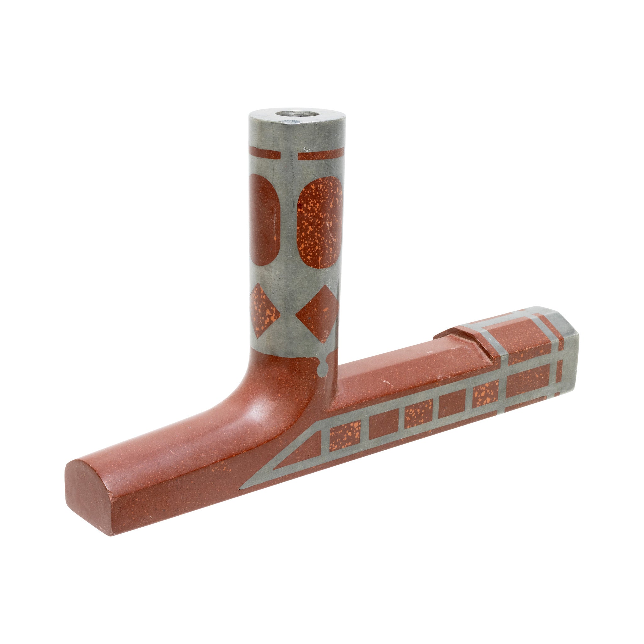 Sioux Inlay T Pipe, Native, Pipe, Catlinite