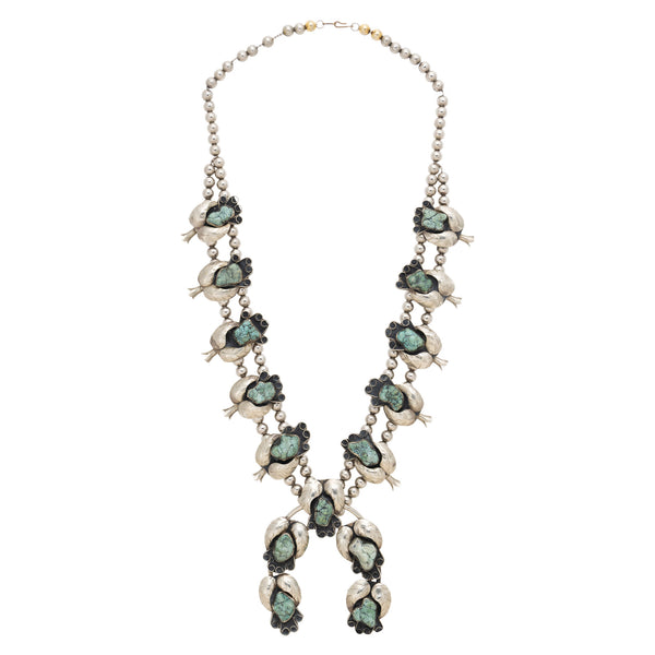 Navajo Turquoise Squash Blossom, Jewelry, Squash Blossom, Native
