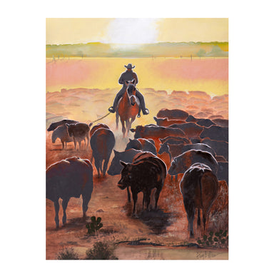"Cattle Drive" by Greg Drew, Fine Art, Painting, Western