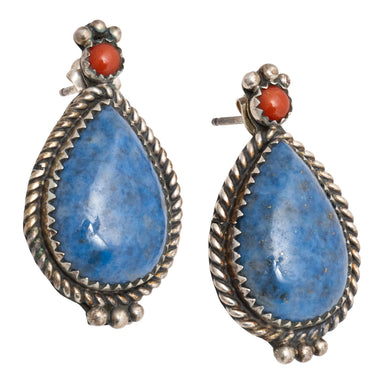 Navajo Blue Jean Lapis Earrings, Jewelry, Earrings, Native