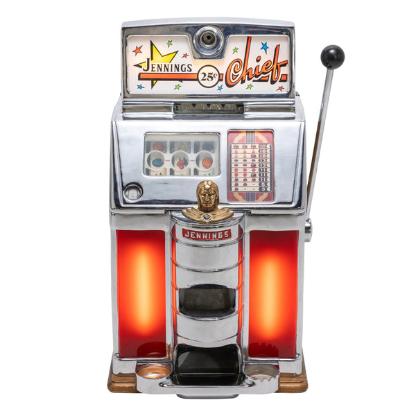 Jenings 25 Cent Chief Slot Machine, Western, Gaming, Slot Machine