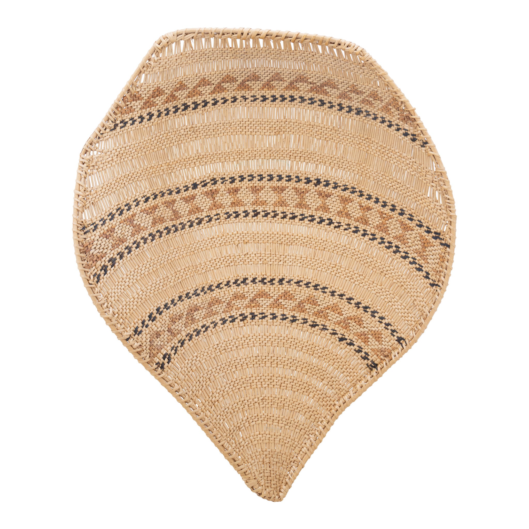 Washoe Winnowing Basketry Tray by Enie Cornbread, Native, Basketry, Vertical