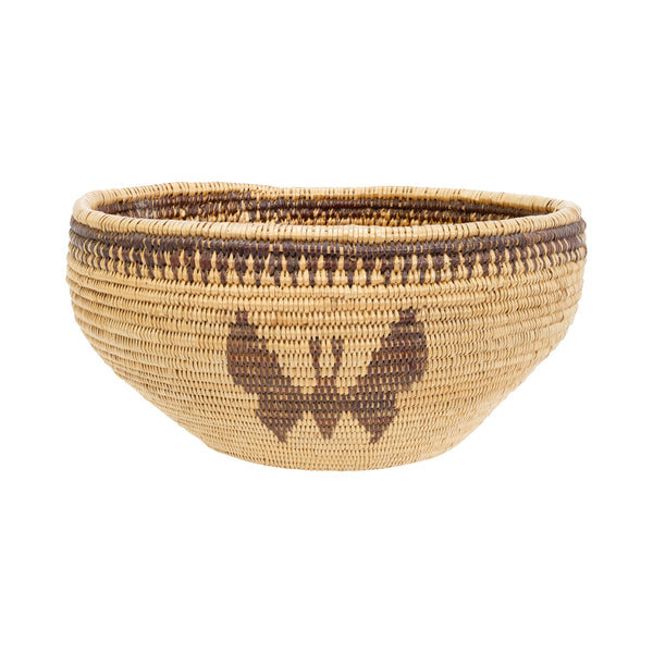 Washoe Basketry Bowl, Native, Basketry, Vertical