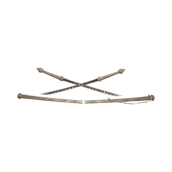 Pair of Burmese-Tibet Swords, Other, Blade, Sword