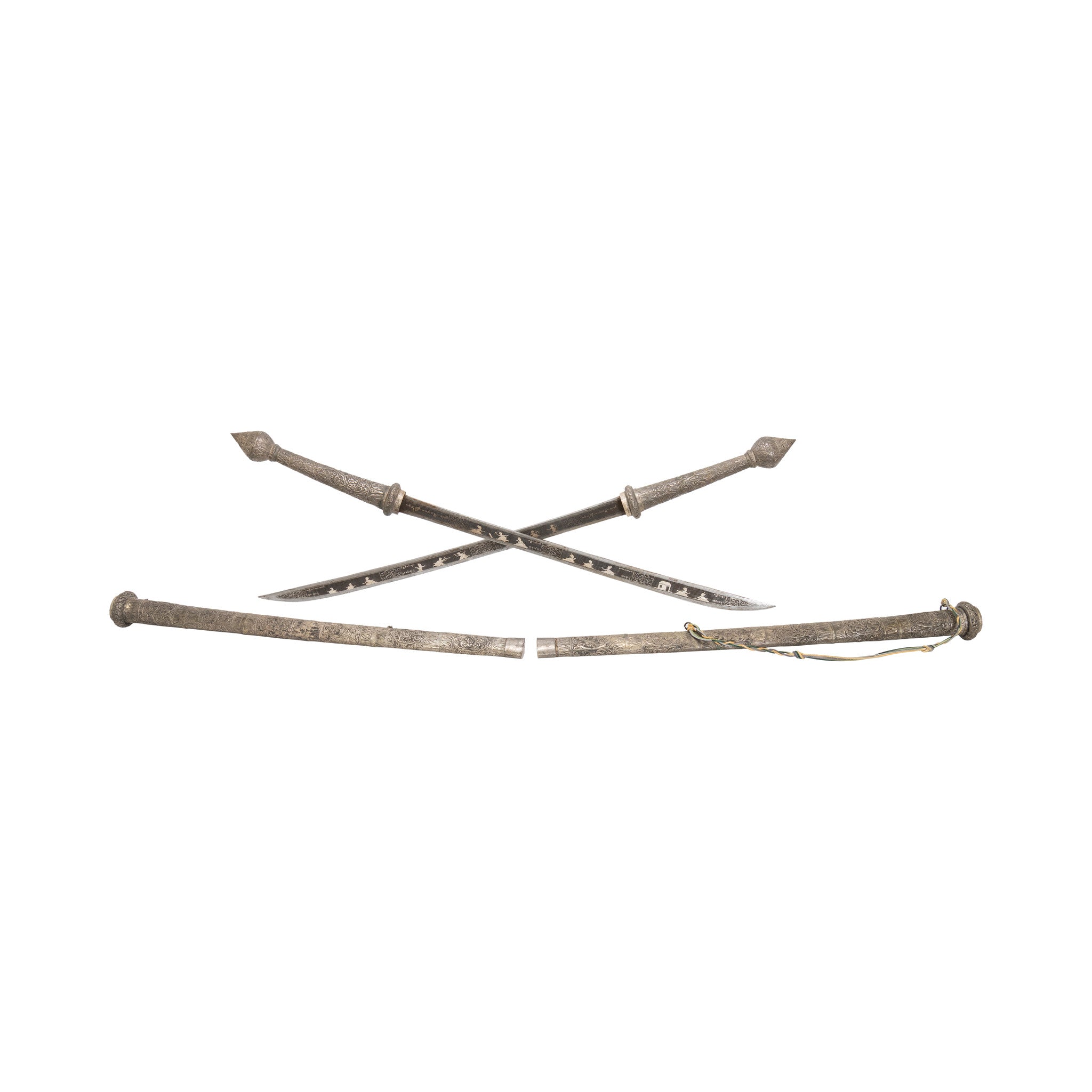 Pair of Burmese-Tibet Swords, Other, Blade, Sword