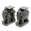 Pair of Glazed Ceramic Elephant Stools