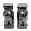 Pair of Glazed Ceramic Elephant Stools