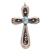 Navajo Golden Hill Turquoise Sterling Cross Pedant, Jewelry, Necklace, Native