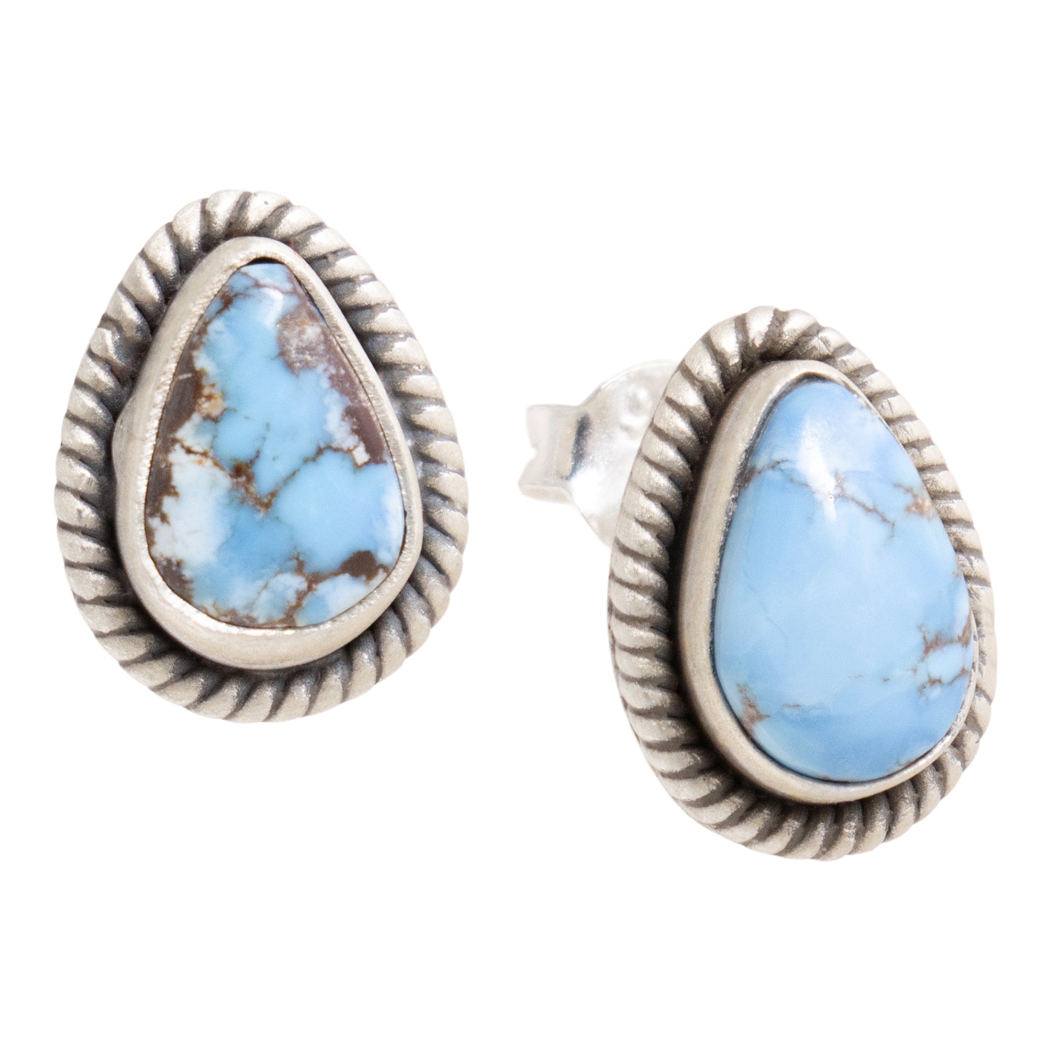 Golden Hills Turquoise Sterling Stud Earrings, Jewelry, Earrings, Southwest