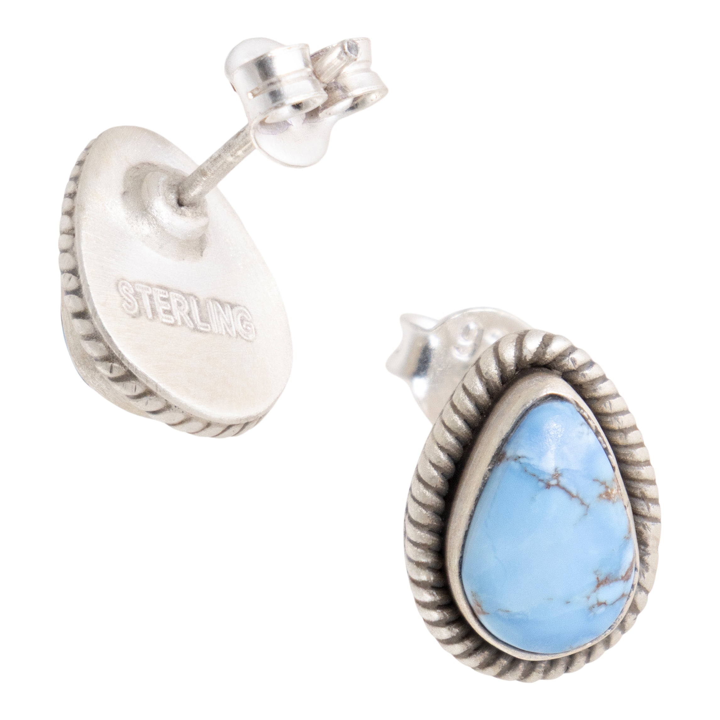 Golden Hills Turquoise Sterling Stud Earrings