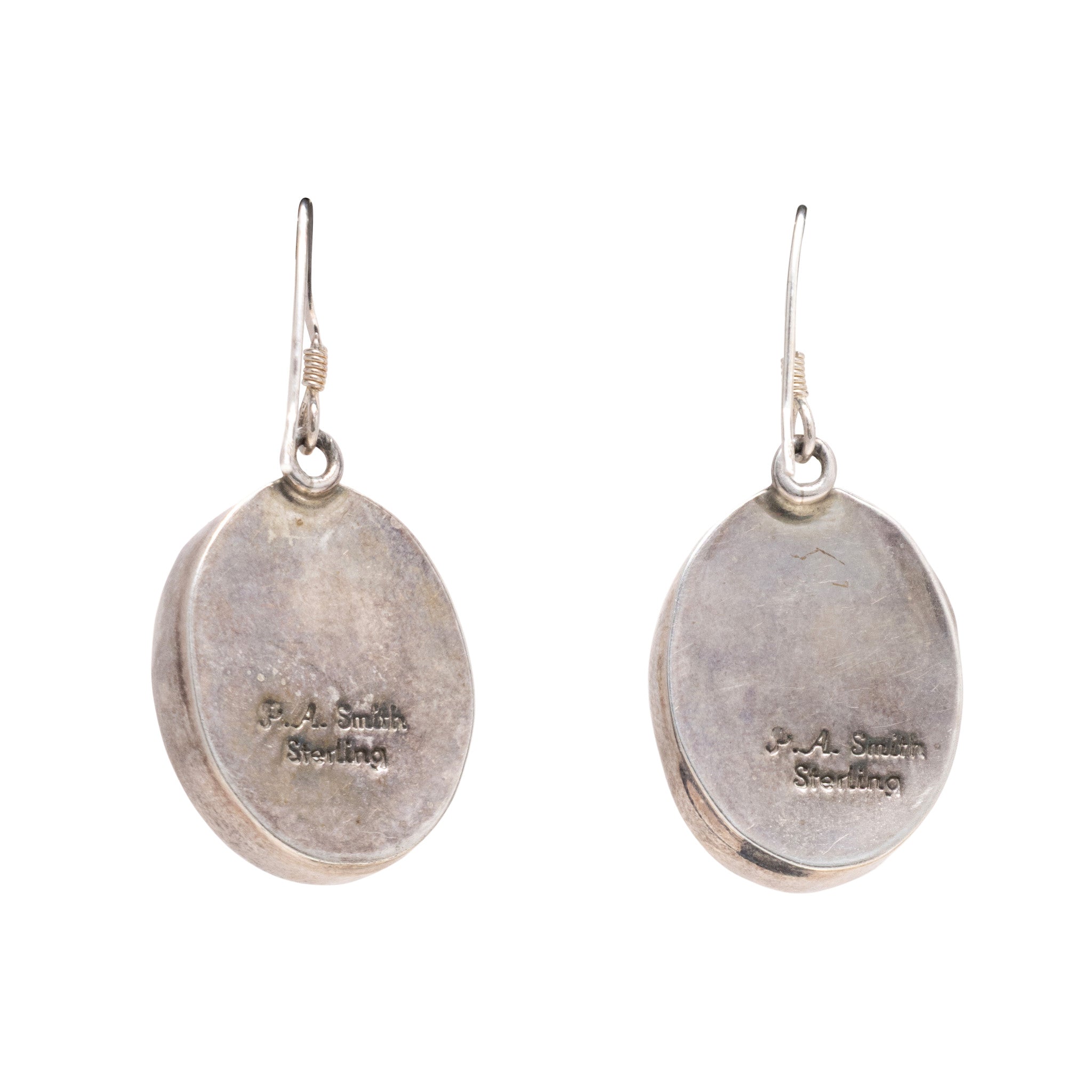 Navajo White Buffalo Turquoise Earrings
