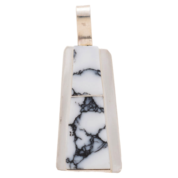Navajo White Buffalo Turquoise Pendant, Jewelry, Necklace, pen