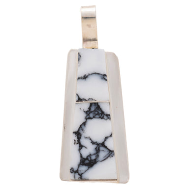 Navajo White Buffalo Turquoise Pendant, Jewelry, Necklace, pen