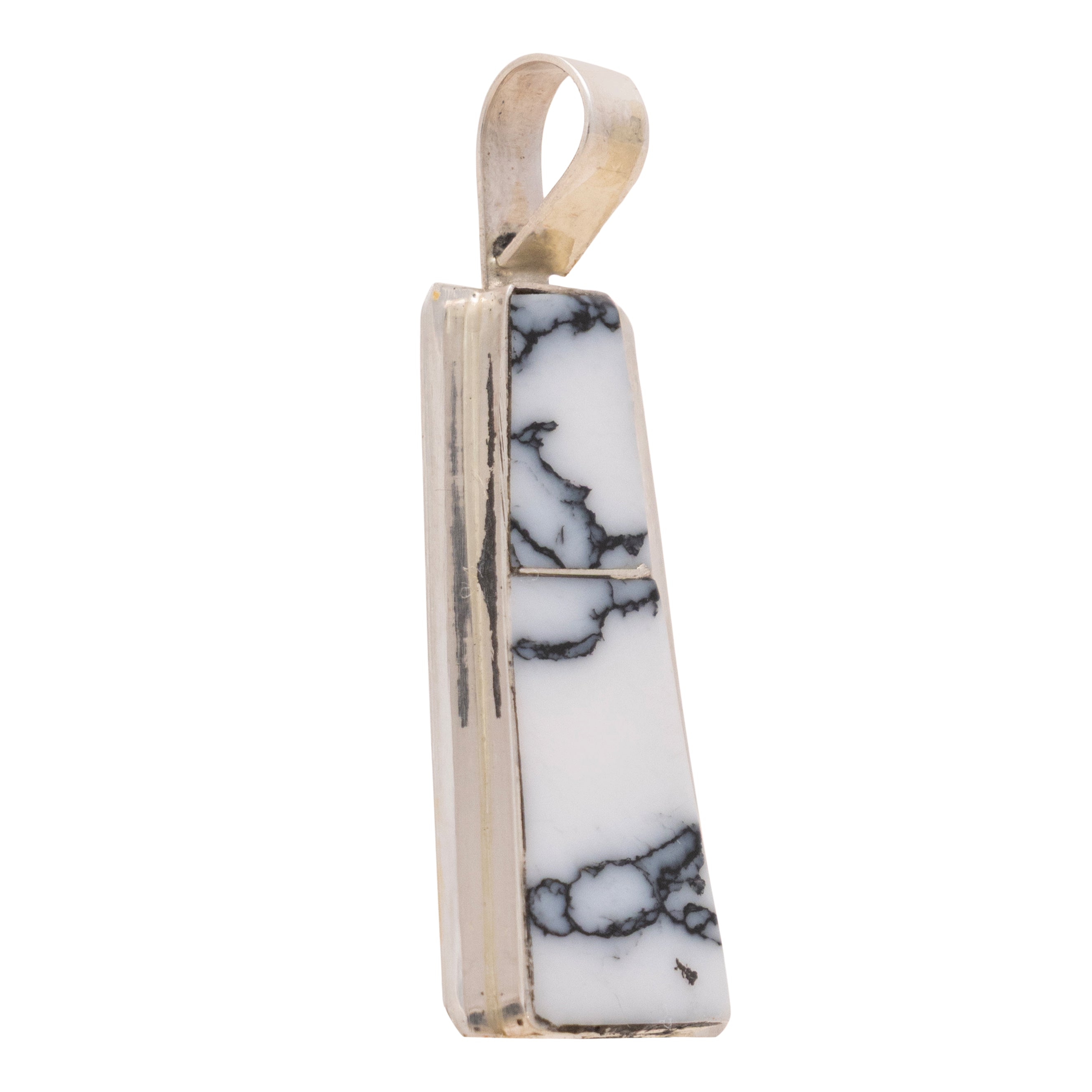 Navajo White Buffalo Turquoise Pendant