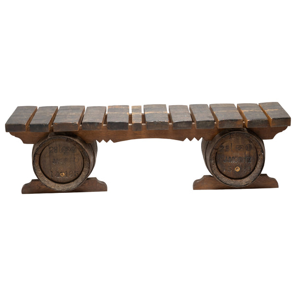 French Oak Barrel Bench, Furnishings, Furniture, Bench