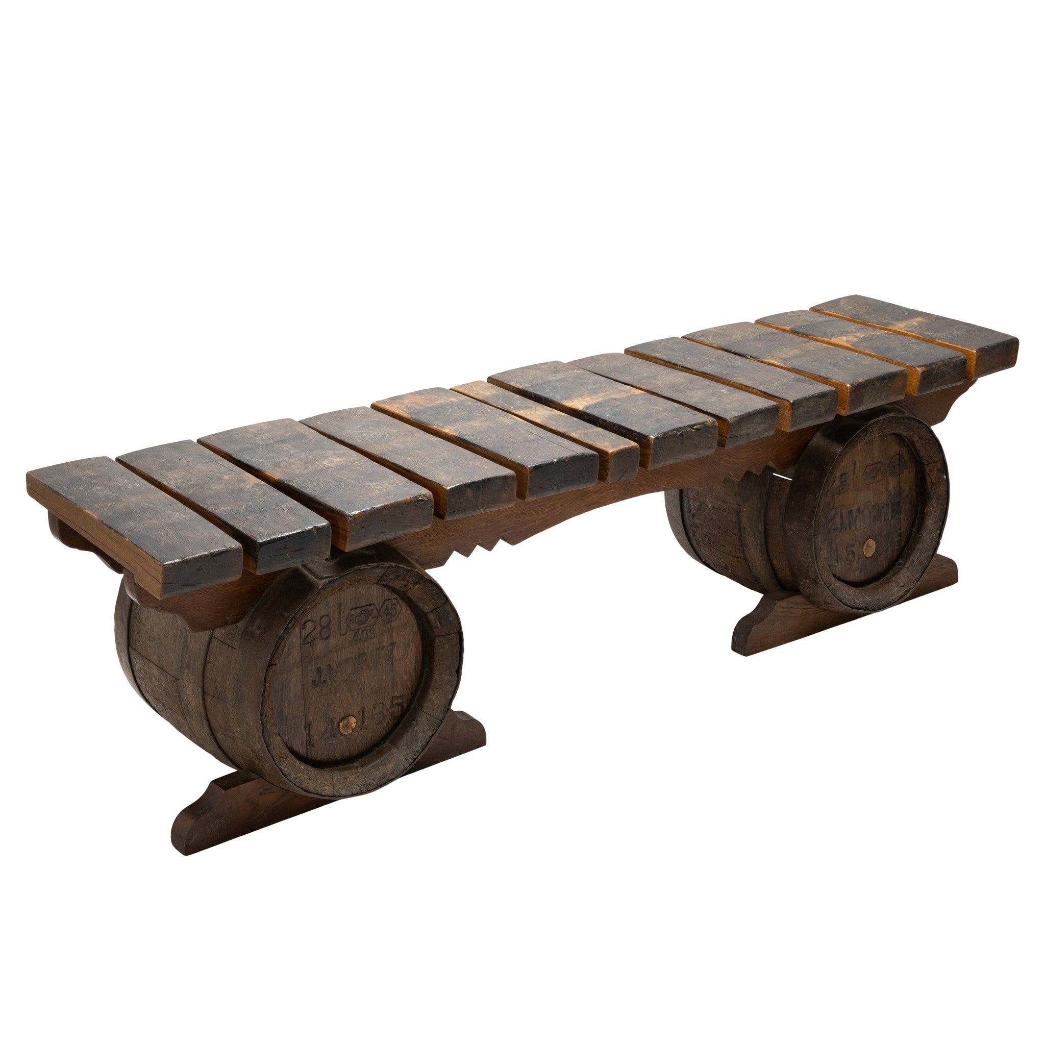 French Oak Barrel Bench