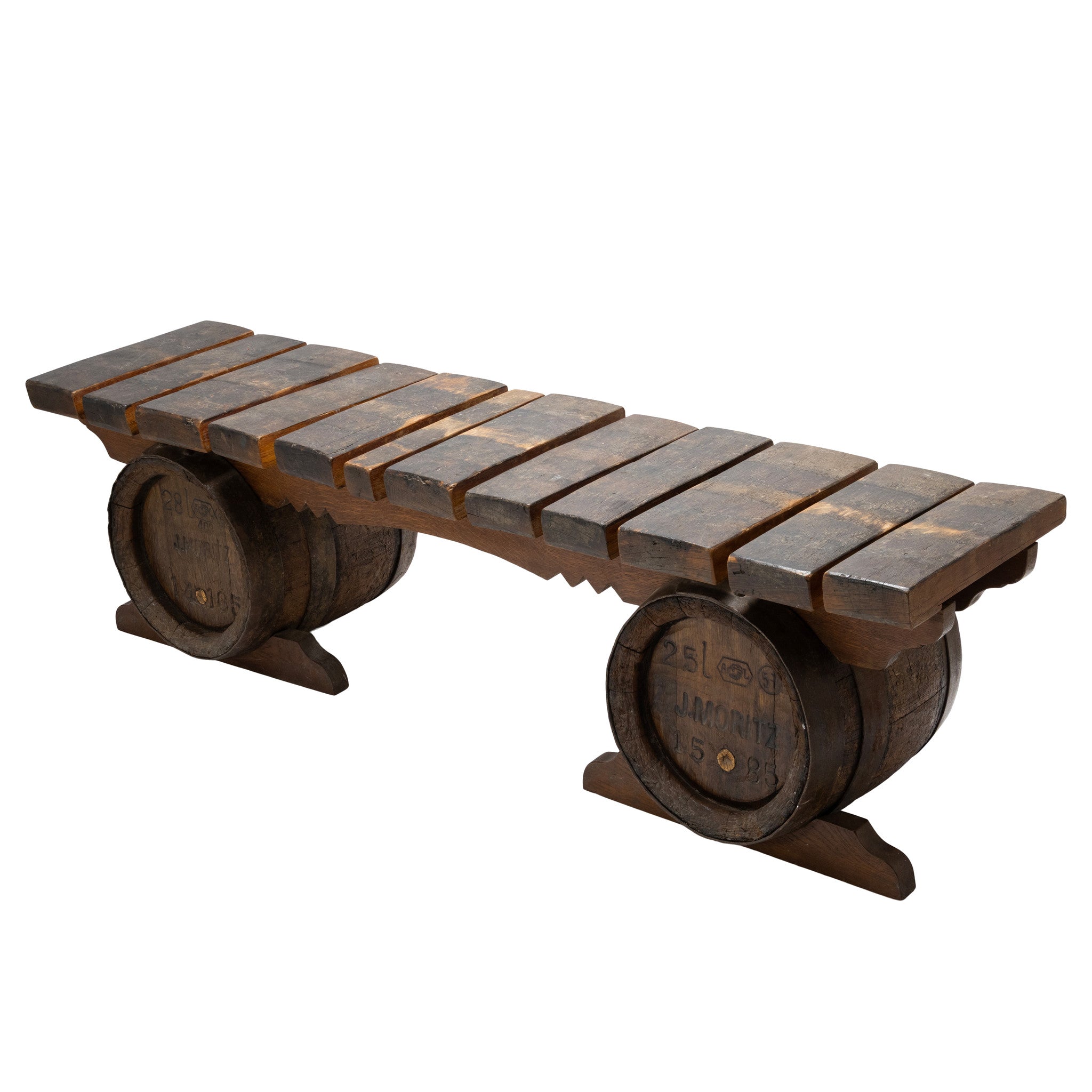 French Oak Barrel Bench