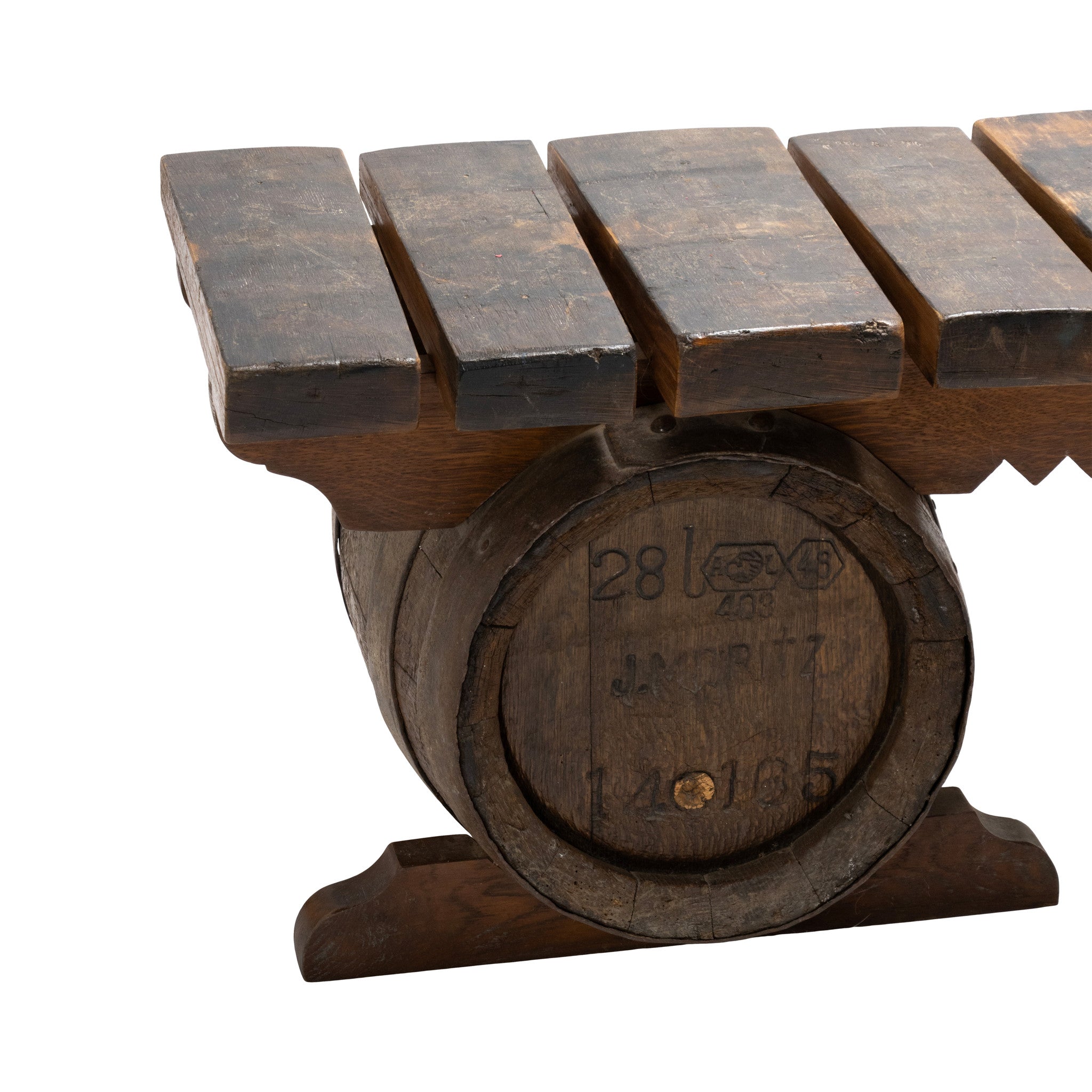 French Oak Barrel Bench