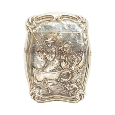 Sterling Silver Fishing Match Safe, Western, Tobacciana, Match Safe