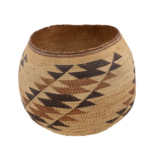 Hupa/Yurok Basket, Native, Basketry, Vertical