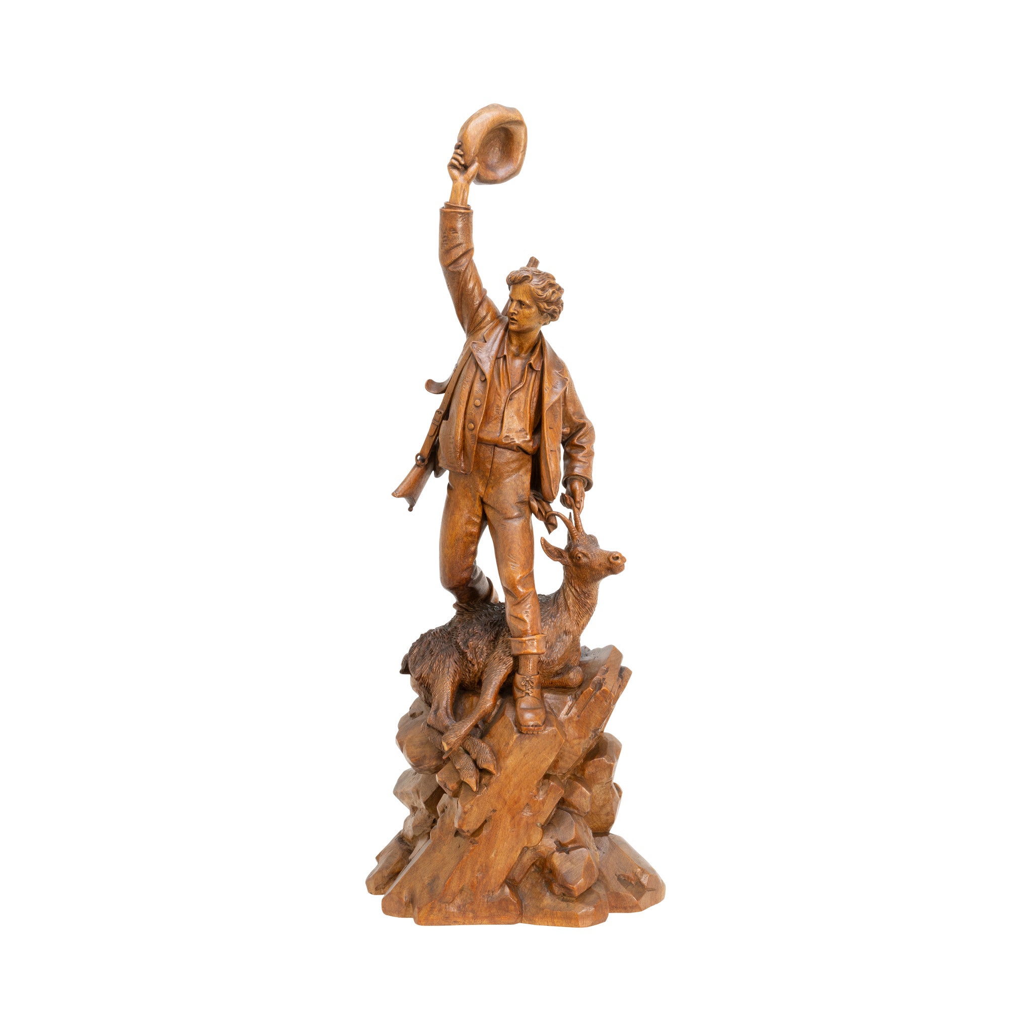 Huntsman Carving Attributed to Johann Huggler, Furnishings, Black Forest, Figure