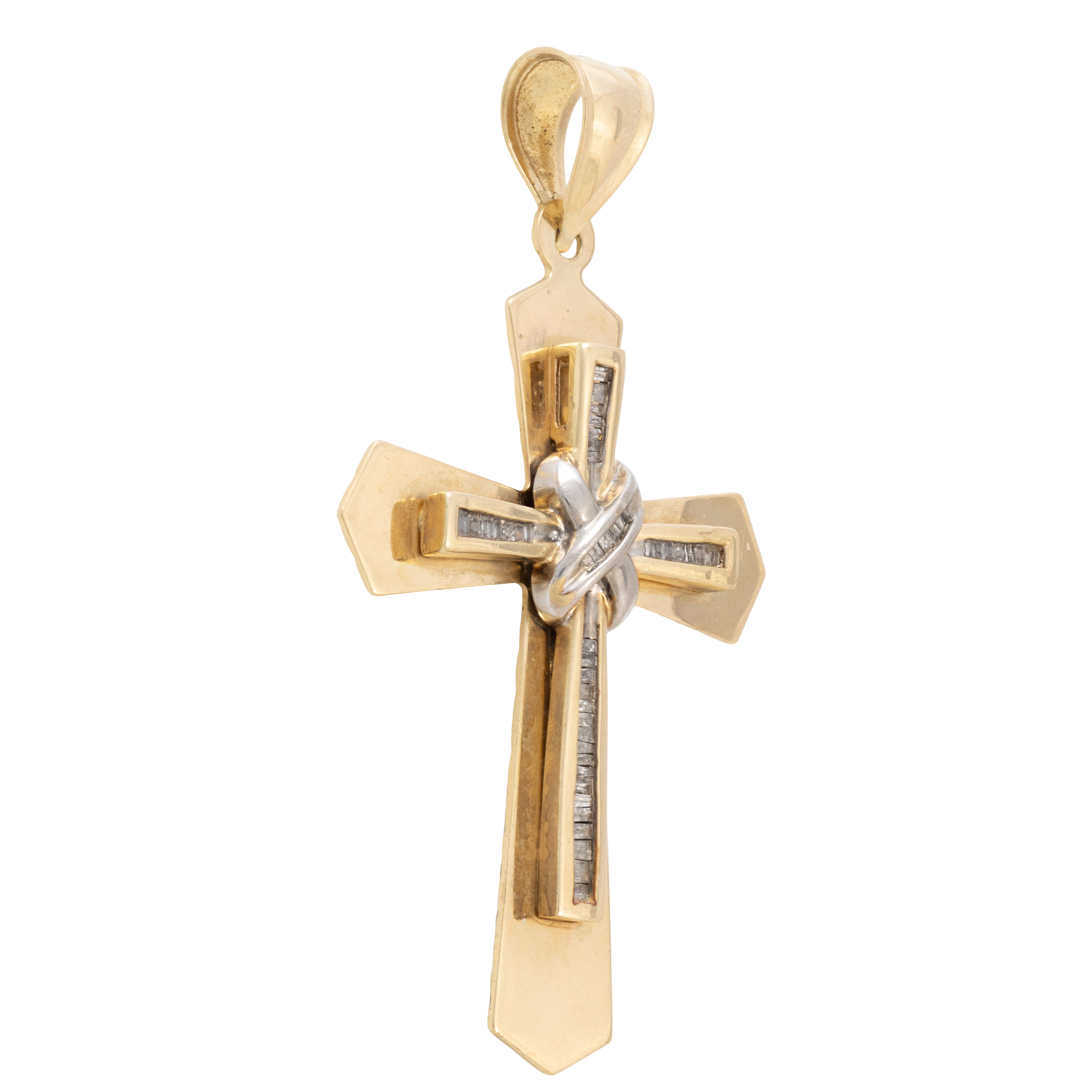 14K Diamond Cross Pendant