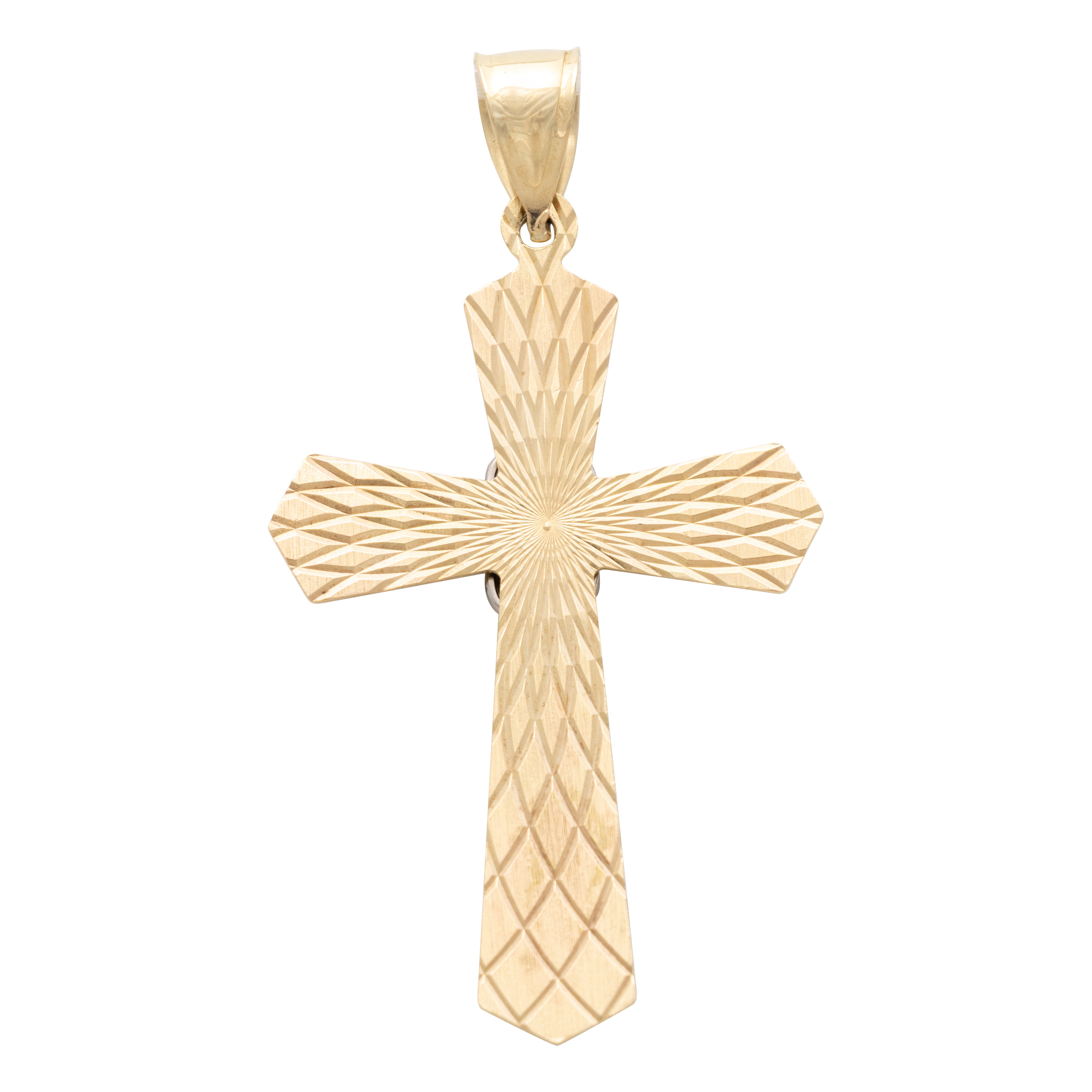 14K Diamond Cross Pendant