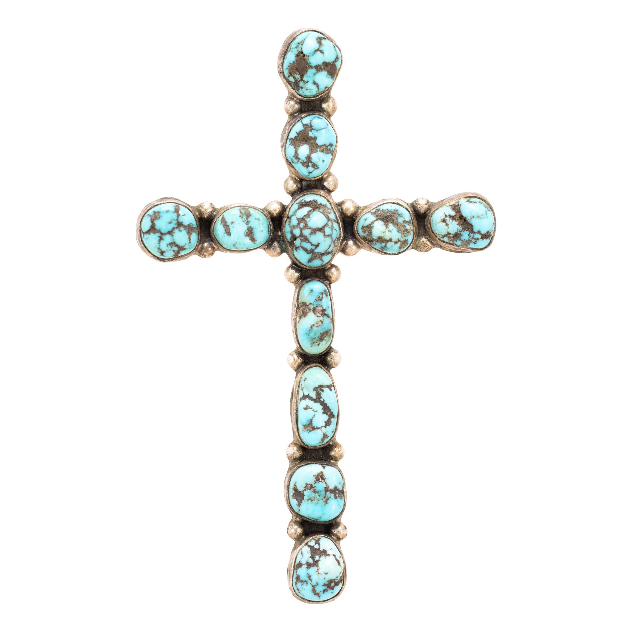Southwest Turquoise Cross Pendant, Jewelry, Necklace, Native