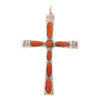 Navajo Coral Cross Pendant, Jewelry, Necklace, Native