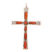 Navajo Coral Cross Pendant, Jewelry, Necklace, Native