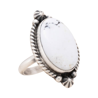Navajo White Buffalo Turquoise Ring, Jewelry, Ring, Native