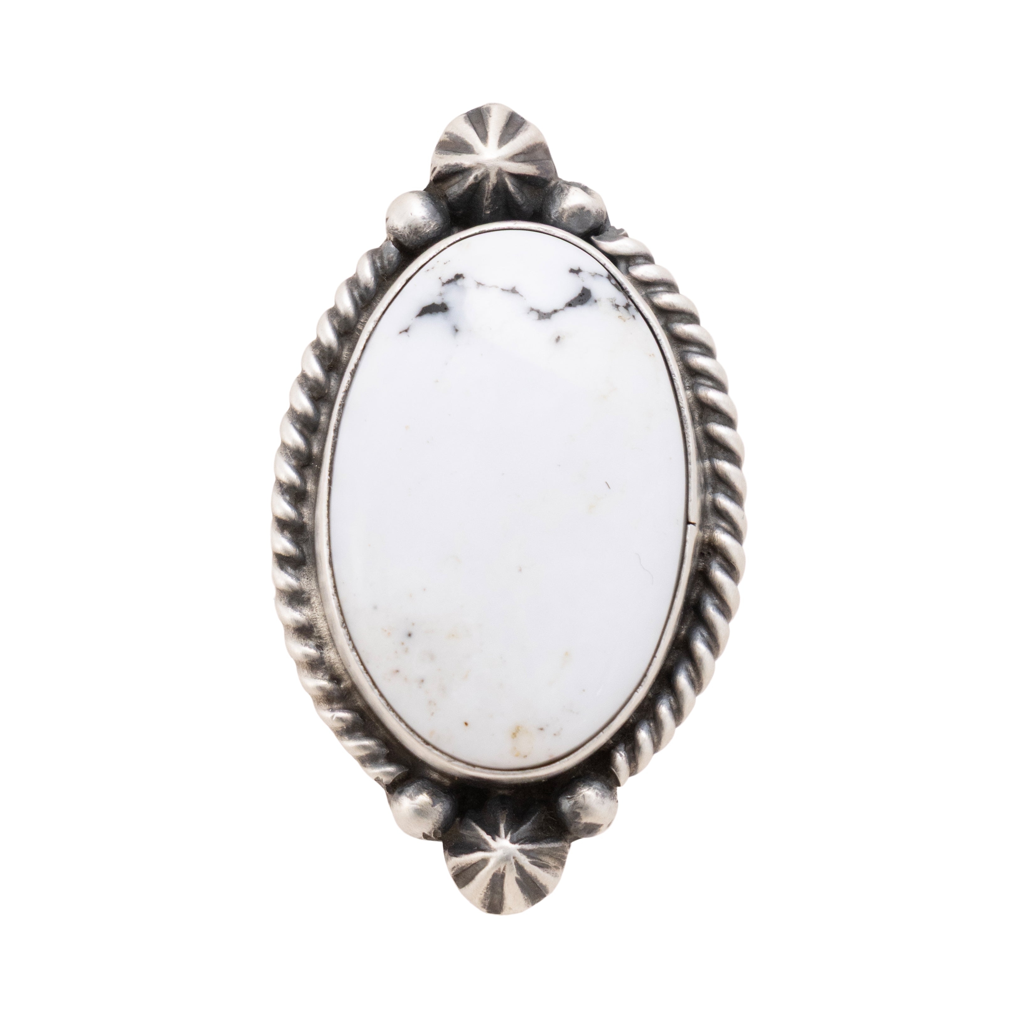 Navajo White Buffalo Turquoise Ring