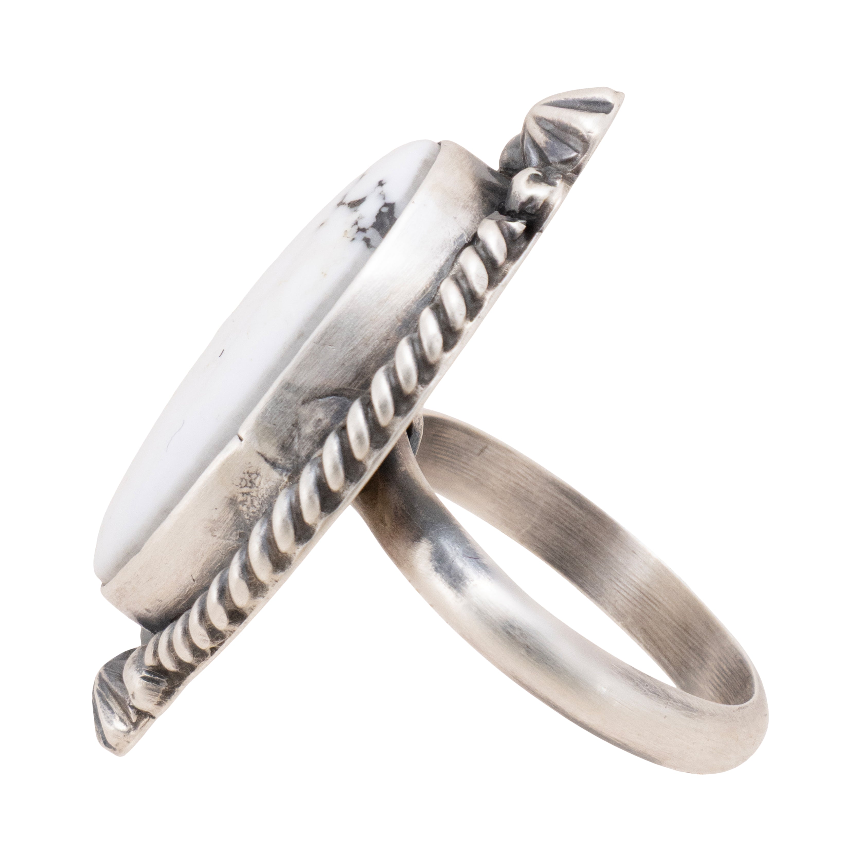 Navajo White Buffalo Turquoise Ring