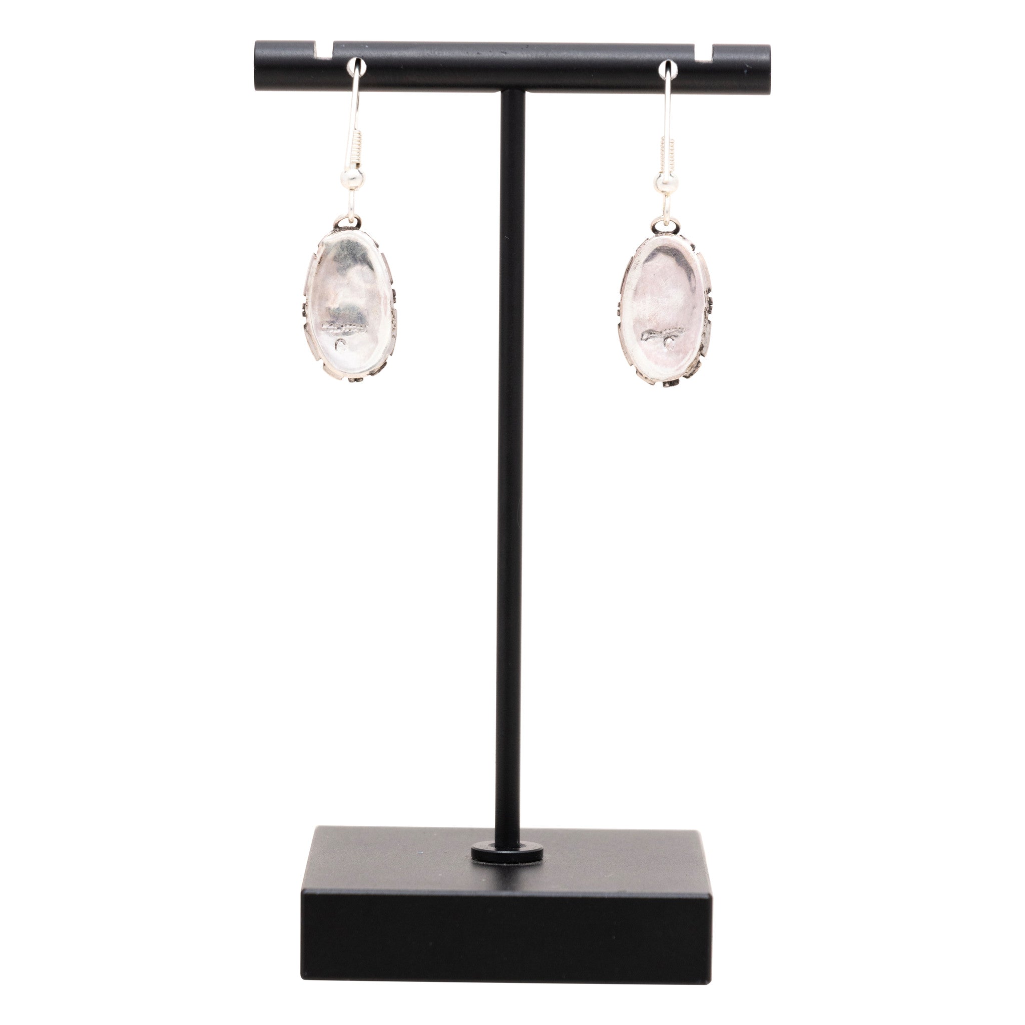 Navajo White Buffalo Turquoise Earrings