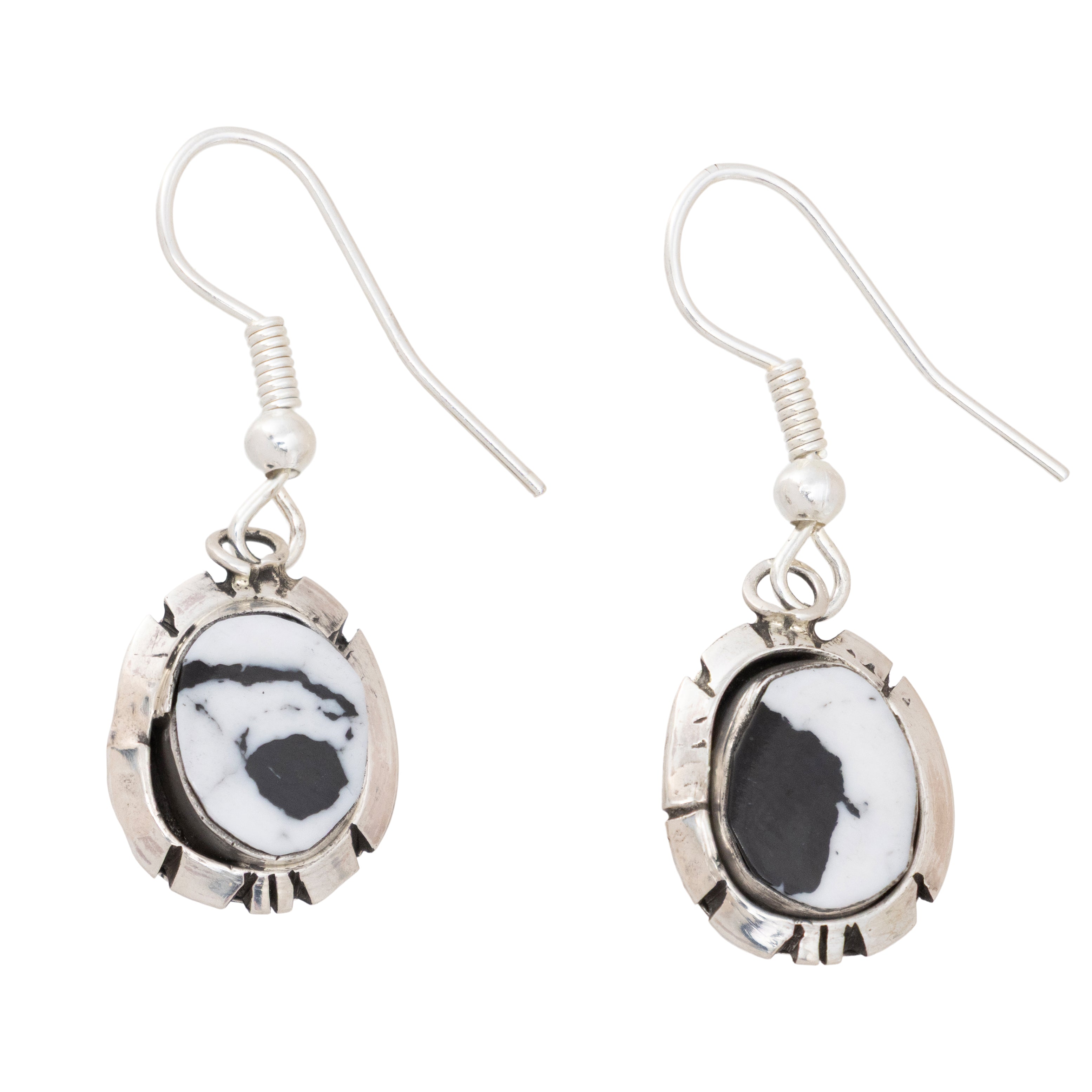 Navajo White Buffalo Turquoise Earrings, Jewelry, Earrings, Native