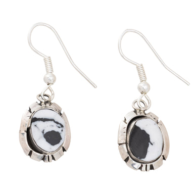 Navajo White Buffalo Turquoise Earrings, Jewelry, Earrings, Native