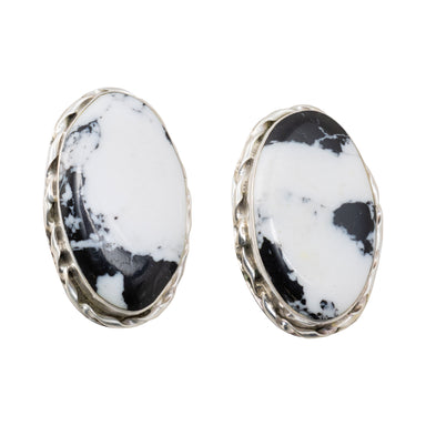 Navajo White Buffalo Turquoise Earrings, Jewelry, Earrings, Native