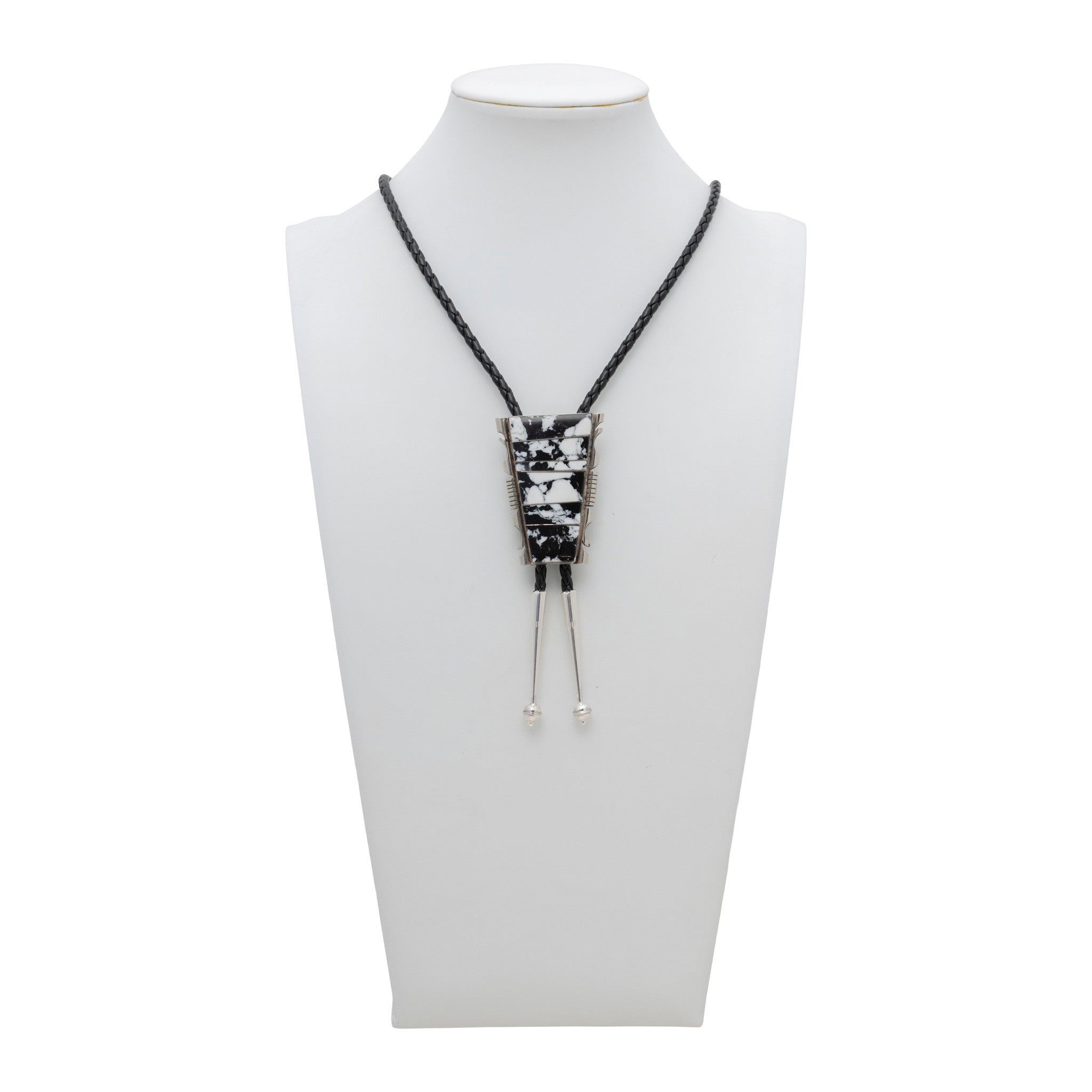 Navajo White Buffalo Turquoise Bolo