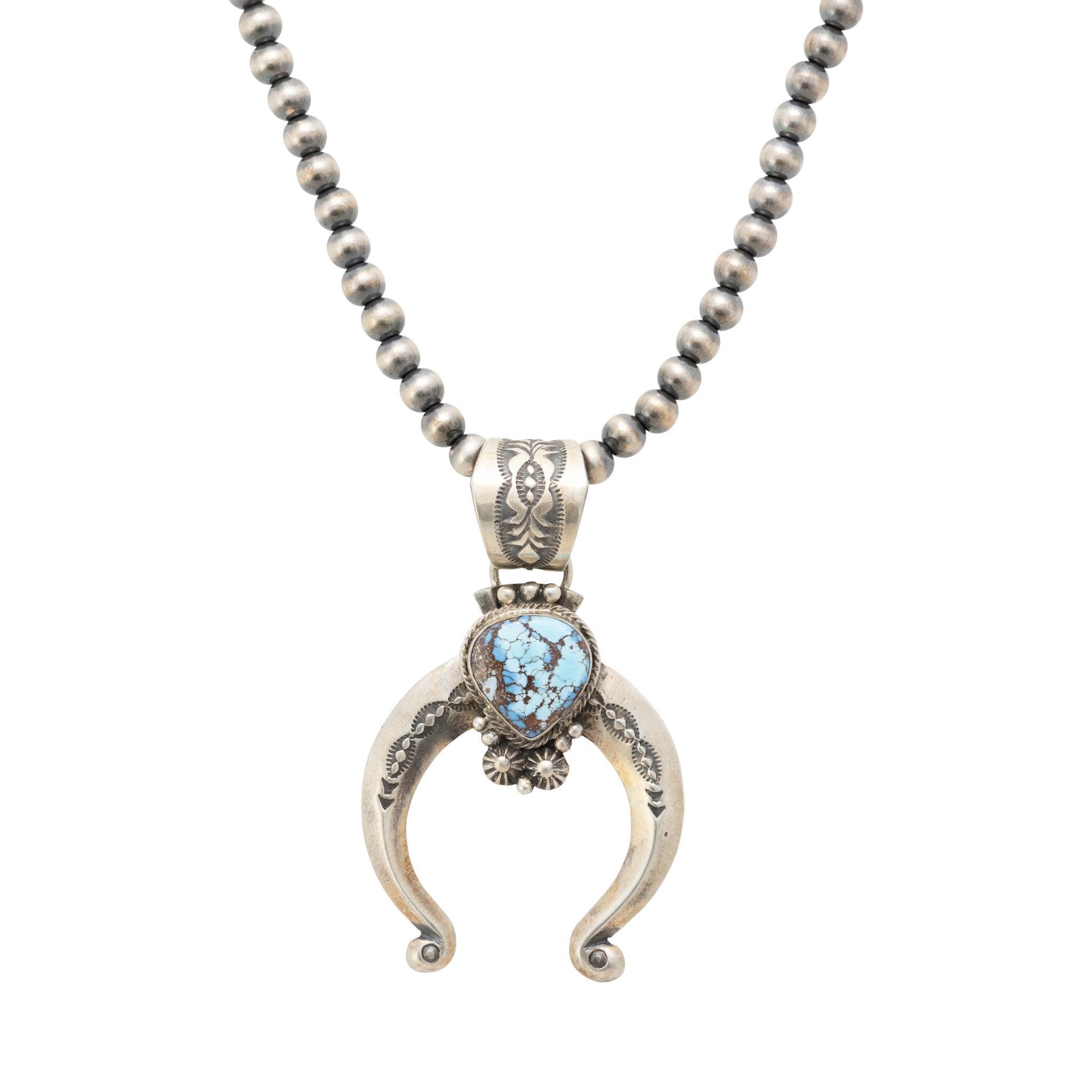 Navajo Golden Hill Turquoise Squash Blossom