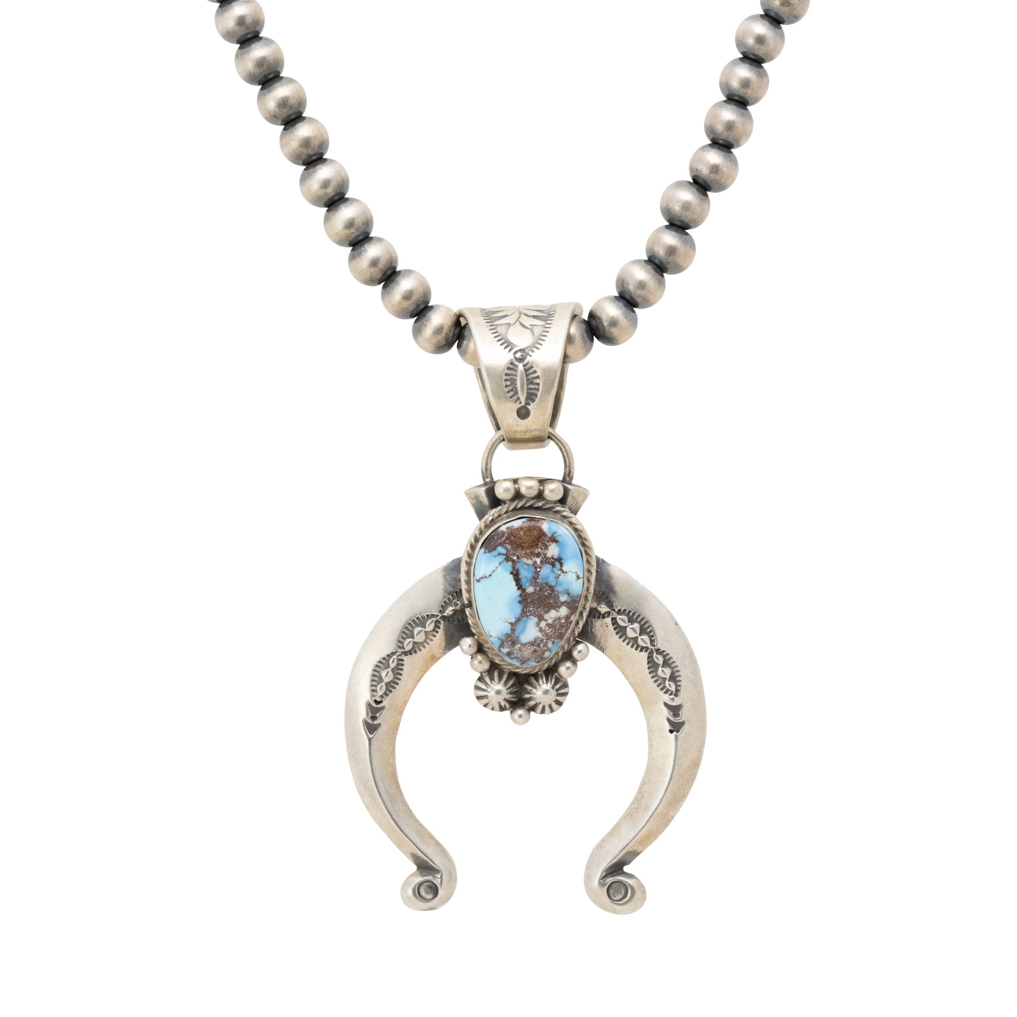Navajo Golden Hill Turquoise Squash Blossom