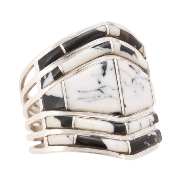 Navajo White Buffalo Turquoise Ring, Jewelry, Ring, Native