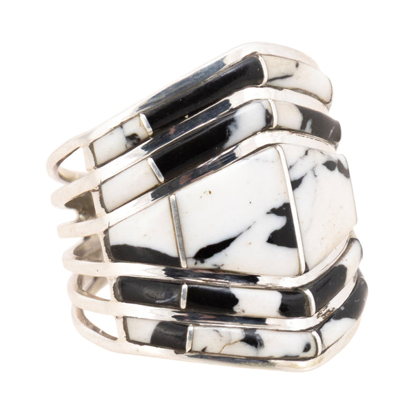 Navajo White Buffalo Turquoise Ring, Jewelry, Ring, Native