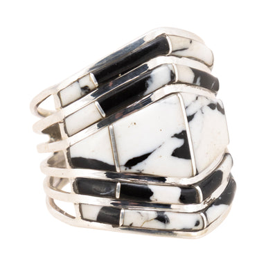 Navajo White Buffalo Turquoise Ring, Jewelry, Ring, Native