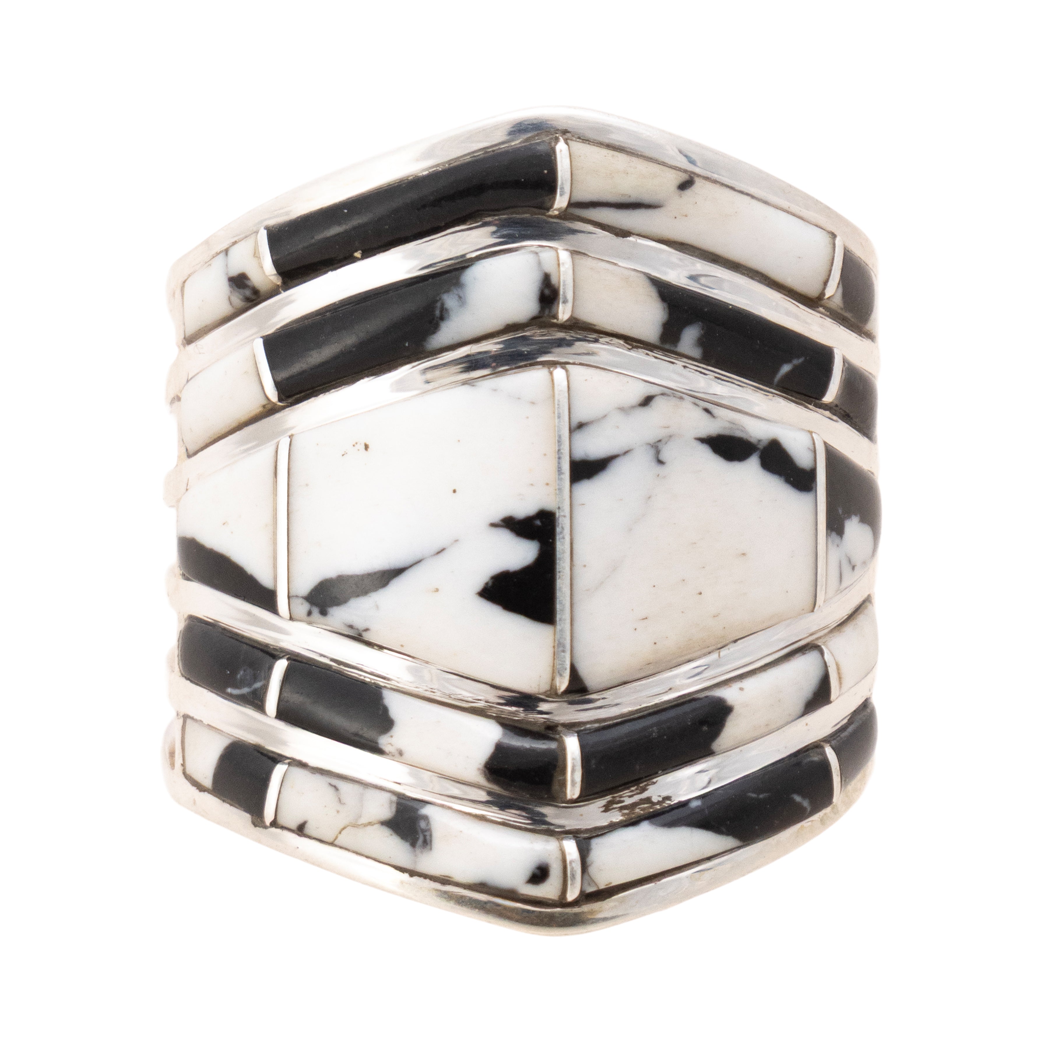 Navajo White Buffalo Turquoise Ring