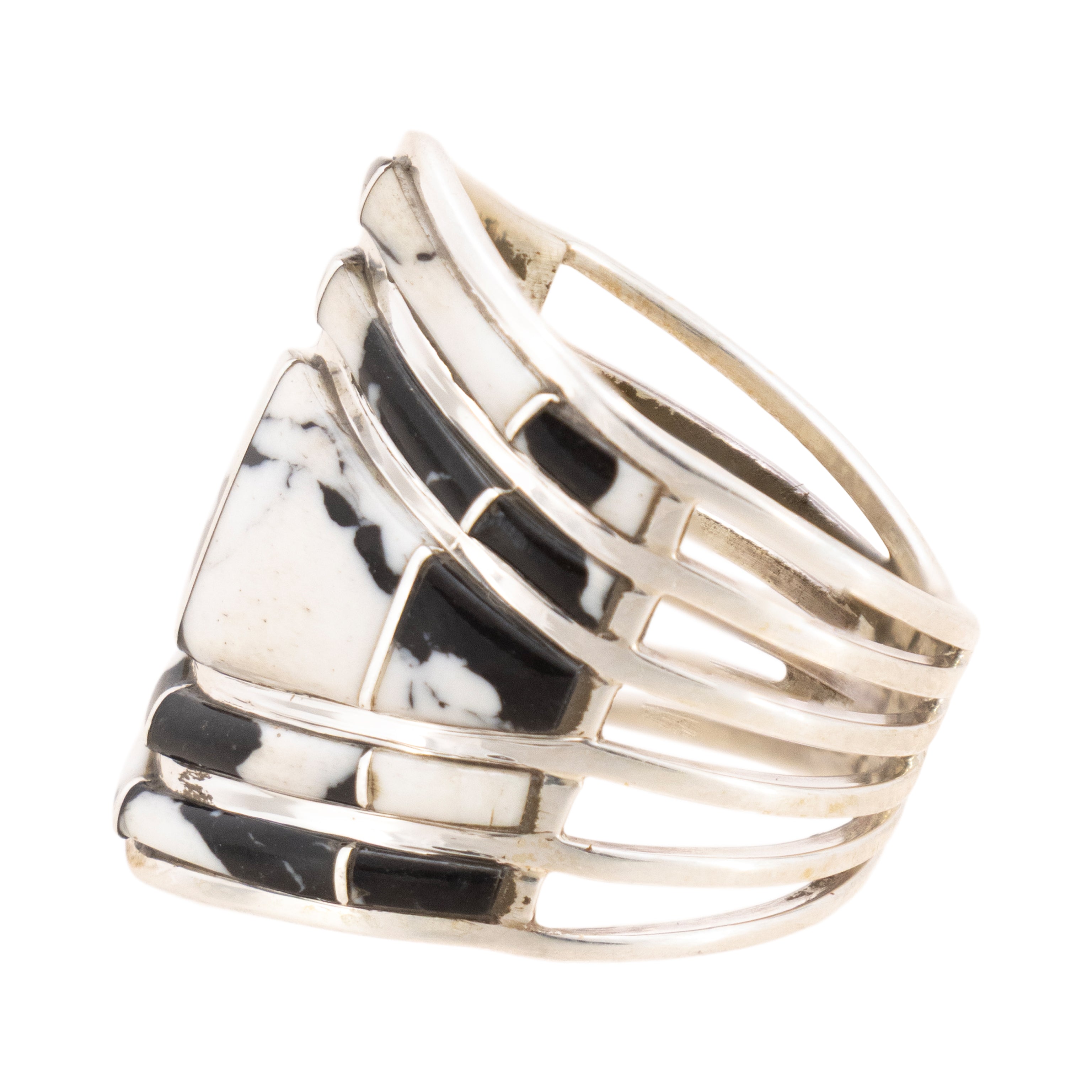 Navajo White Buffalo Turquoise Ring