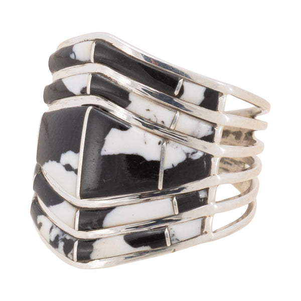 Navajo White Buffalo Turquoise Ring, Jewelry, Ring, Native